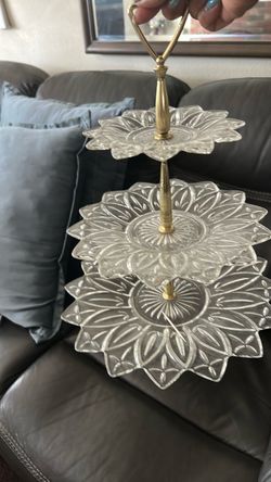 3-Tier Crystal Glass Cake Stand