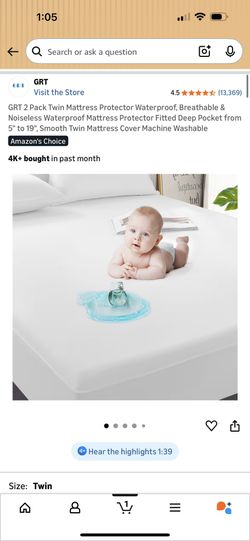 Twin Waterproof Mattress Pad
