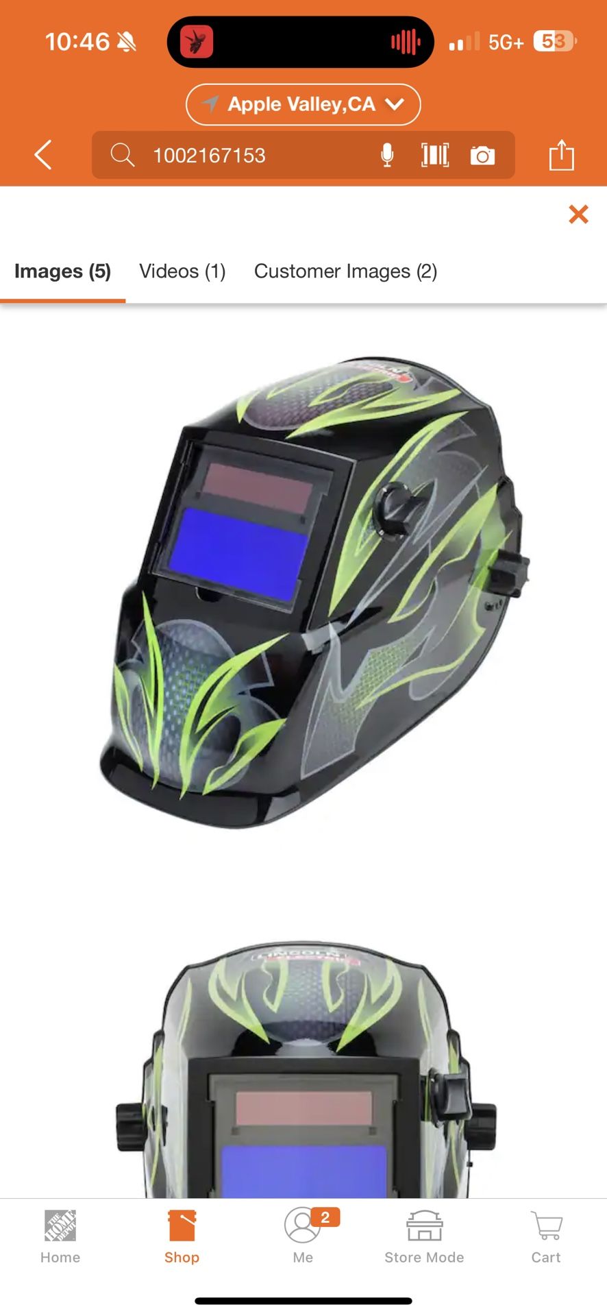 Lincoln Electric Auto-Darkening Welding Helmet with Variable Shade Lens No. 9-13 (1.73 x 3.82 in. Viewing Area), Galaxis Design