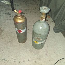 Oxygen and acetylene bottles