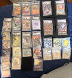 Large Lot of Graded & Raw Pokémon Cards