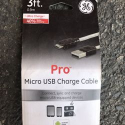 GE 3ft Micro USB Charging Cable