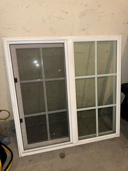 Window Slider - White vinyl and screen 3'x3'
