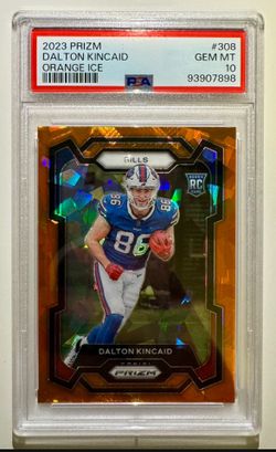 2023 Panini Prizm Dalton Kincaid Orange Ice #308 PSA 10 Gem Mint Rookie Bills