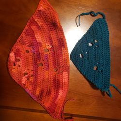 crocheted Pawprint dog bandannas made to order in whatever color you prefer.. $10 Per Bandanna.