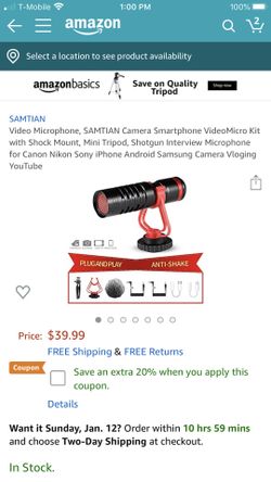Samtian Video Microphone