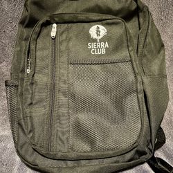 Sierra Club Black Lightweight Backpack With Embroidered Logo Mesh Drink Pocket 