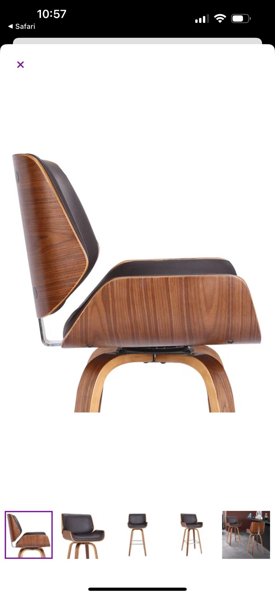 Alli Swivel Faux Leather Counter/bar Chairs (3 Chairs In Total)