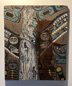 1959 Oil on Canvas Painting “The Tlingit Lincoln" by Andrew William Vachon S.J.