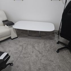 Modern Mario Ruiz for Studio TK Envita Rectangle White Corian Top Coffee Table