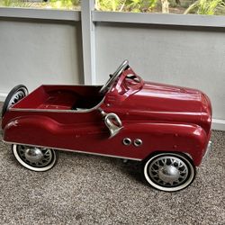 Vintage Red Peddle Car Antique Collectible 