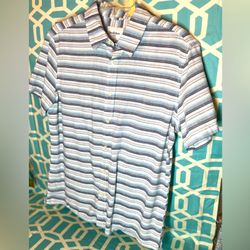 Goodfellow & Co Horizontal Stripe Casual Button Down Shirt Men’s Size Medium EPC