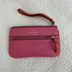 Kate Spade Leather Wristlet- Hot Pink