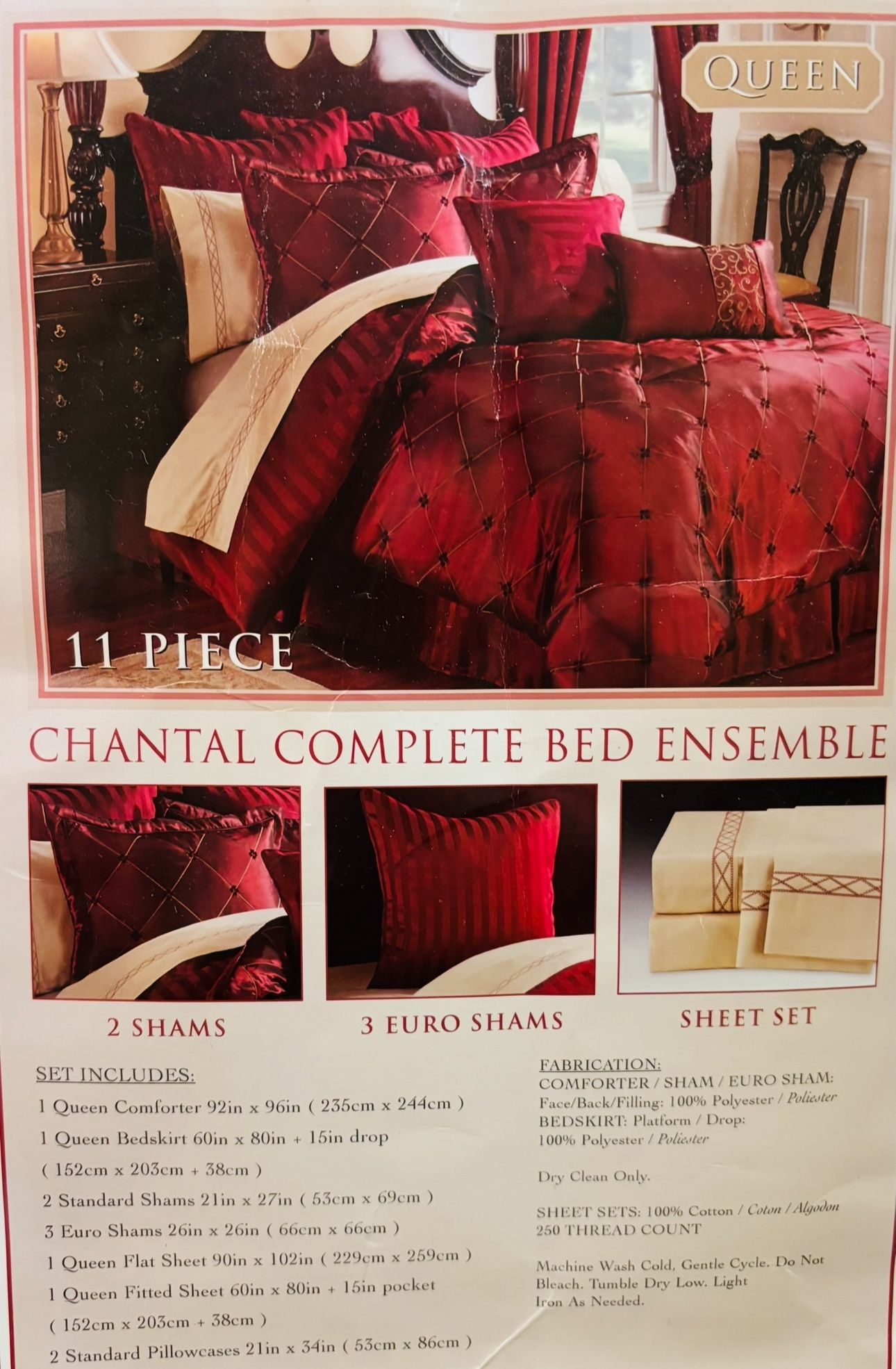 19 Pieces Queen Comforter Set With Matching Curtains 