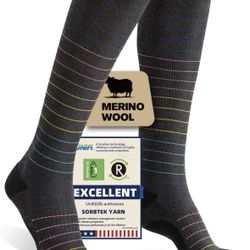 Merino Wool Compression Socks for Women Men (Small/Medium)