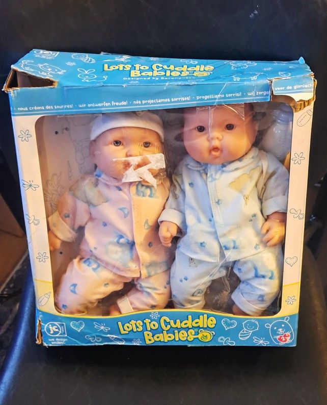 JC Toys Lots to Cuddle Babies, 13-Inch Baby Soft Doll Soft Body Twins Open Box