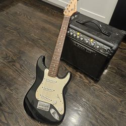 Squier Mini Stratocaster Electric Guitar and Amp Bundle
