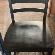 Black Ladder-Back Wood Bar Stool 