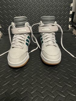 Adidas High-Top Sneakers White and Teal
