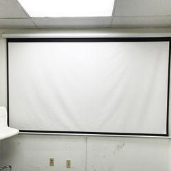(NEW) $60 Manual 100” 16:9 Projector Screen Manual Pull Down Matte White 87x49” 