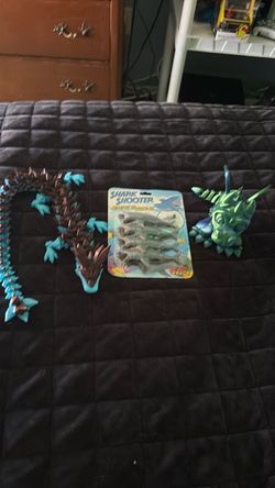 Dragon Figure and Shark Shooter Toy Set 2 3d printed dragons
