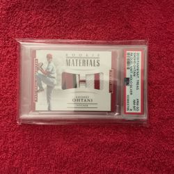 💥💥💥🔥 2018 Panini National Treasures – Holo Silver Rookie Materials Shohei Ohtani – 3-Color Patch – PSA 8 – Serial #02/25