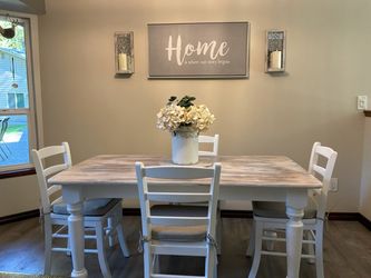 Farmhouse Dining Table Set with 4 Chairs