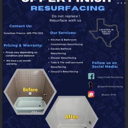 Resurfacing, Redcoat, Refinish, Reglaze, Repaint 