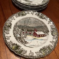 Vintage Friendly Village, Johnson Serving Plates England