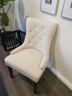 White Tufted Dining Chairs (set of 4)