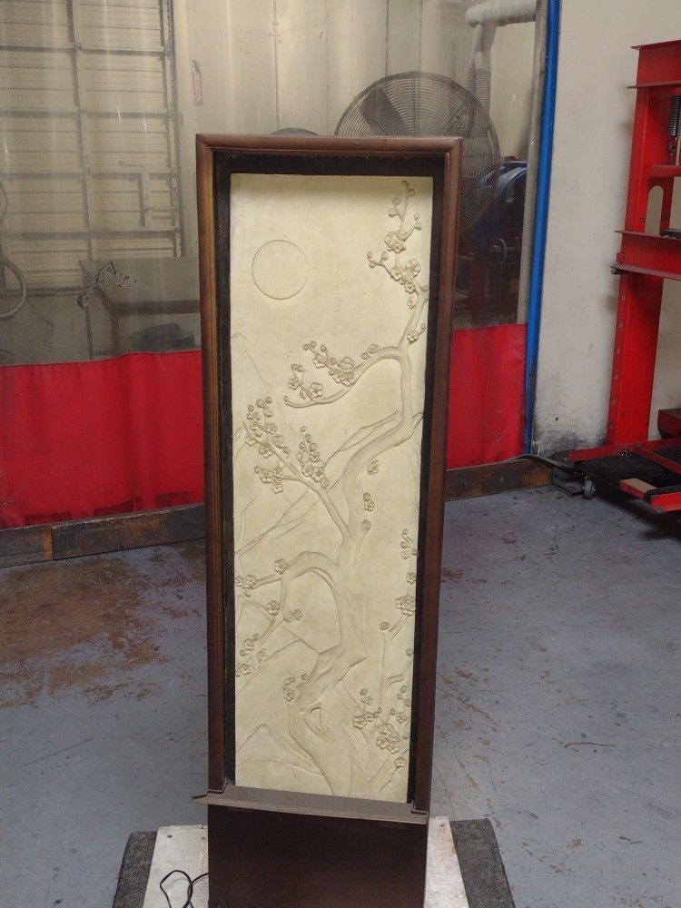 Decorative Floor Water Fountain - Asian Cherry Blossom Relief