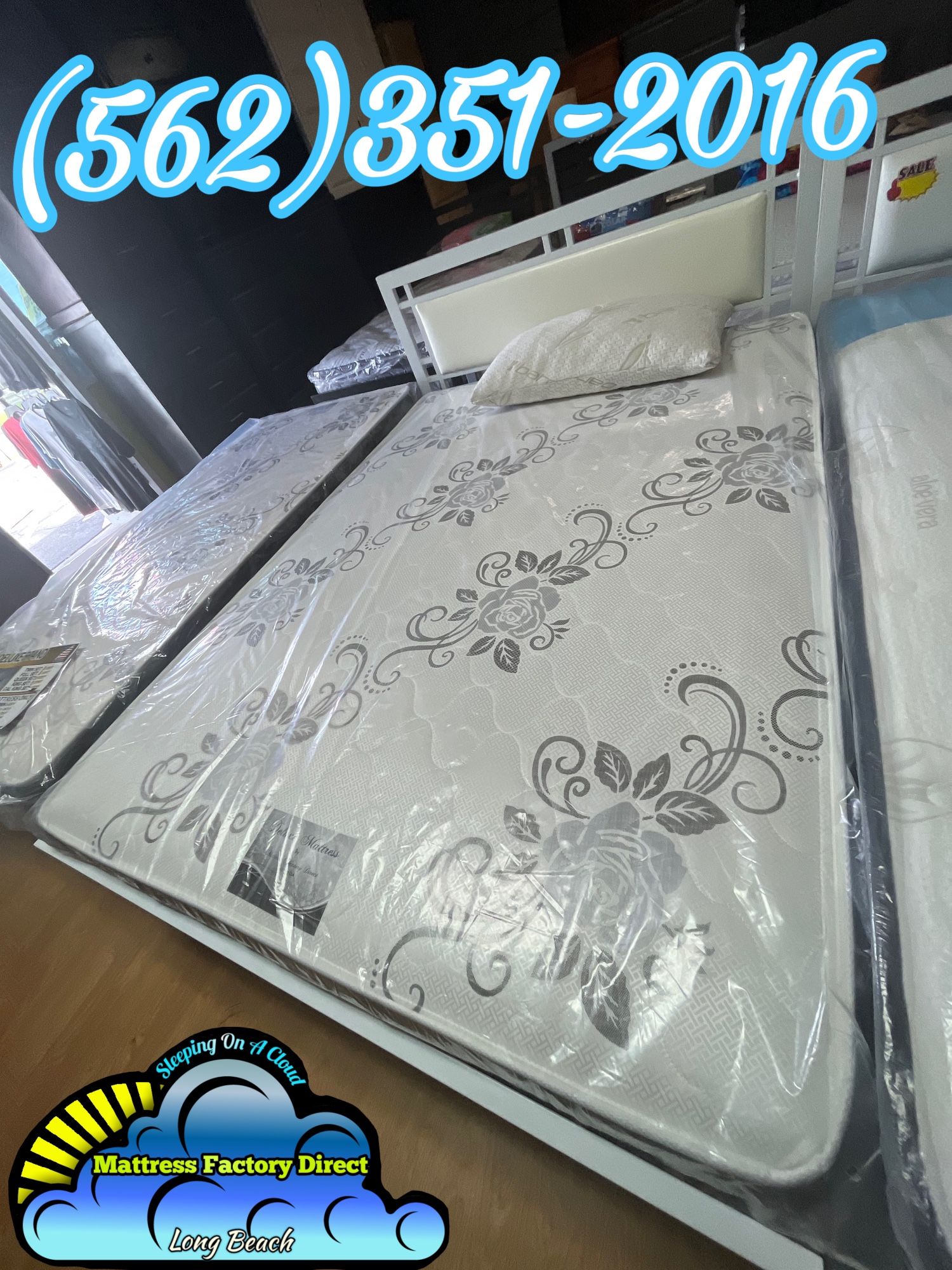 Full Bed Frame With Mattresses Matrimonial New 