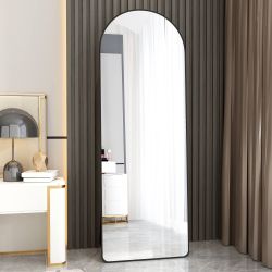  floor mounted full length mirrors. Aluminum alloy metal frame arched wall mirror, bathroom makeup mirror, bedroom porch, clothin