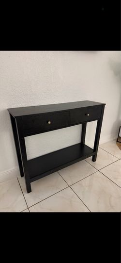 Black Console Table with 2 Drawers