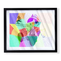 Custom art piece of Disney’s Pinocchio on black frame