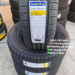 225/70R16 Goodyear AS New Set of Tires Installed and Balanced Set de Llantas Nuevas Instaladas y Balanceadas