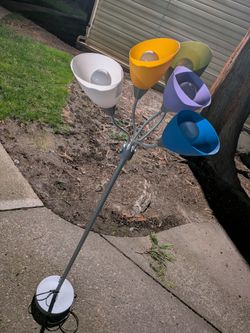Multi-Head Floor Lamp with Colored Shades