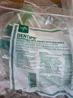 Dentips Disposable Oral Swabs With Dentifrice 10 Pack Bag