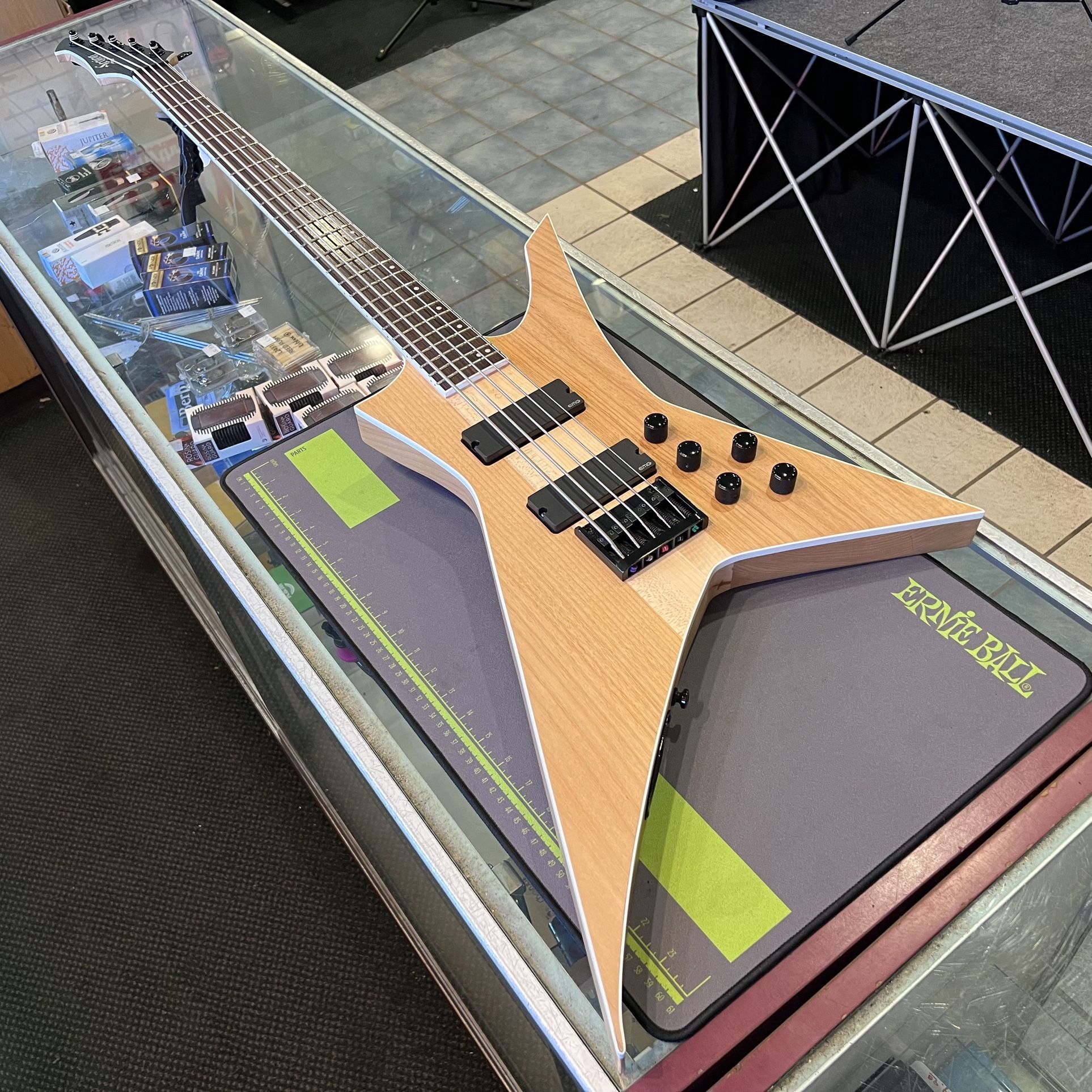 Legion Nihilist Explorer Type 5-string Electric Bass with a Custom Hardshell Case