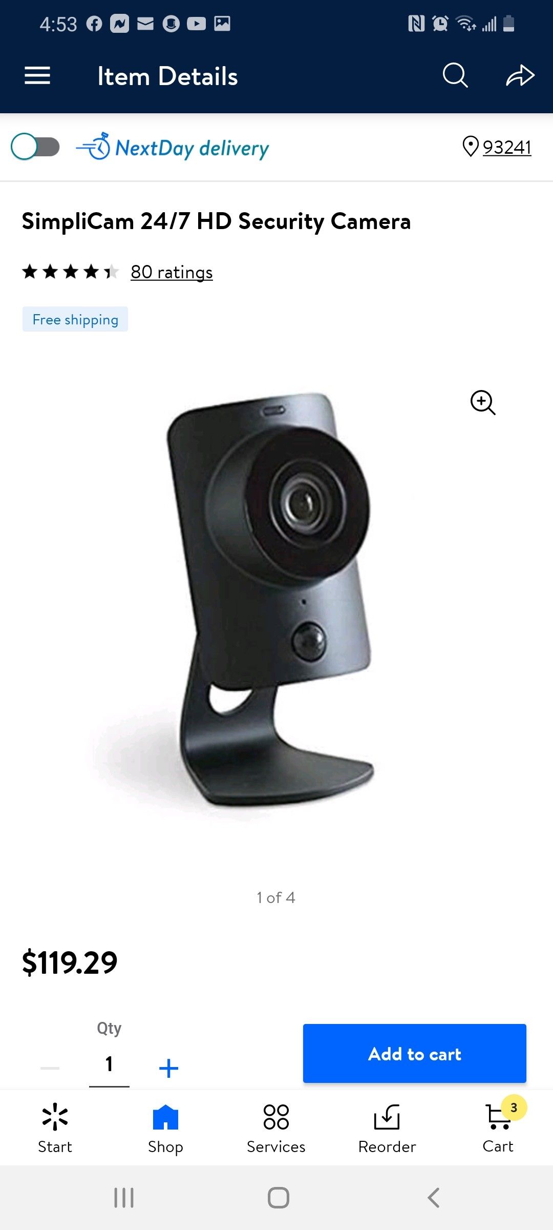 Simplisafe HD Secutity Camera Simplicam