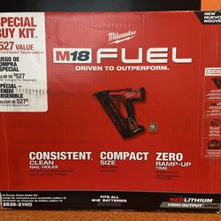 Milwaukee M18 FUEL 15 Gauge Angle Finish Nailer NEW 