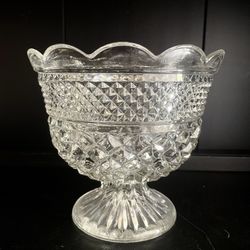 1960's vintage Wexford Glass Large Footed Pedestal Bowl