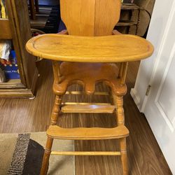 Antique Wooden High Chair
