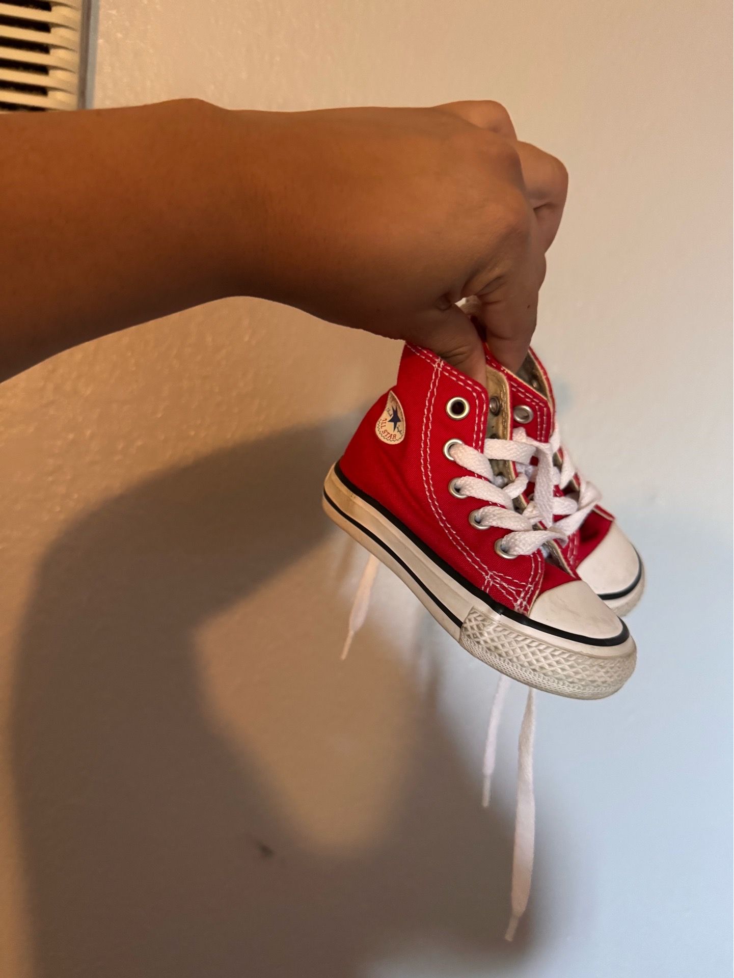 Red converse sneakers size 4 US