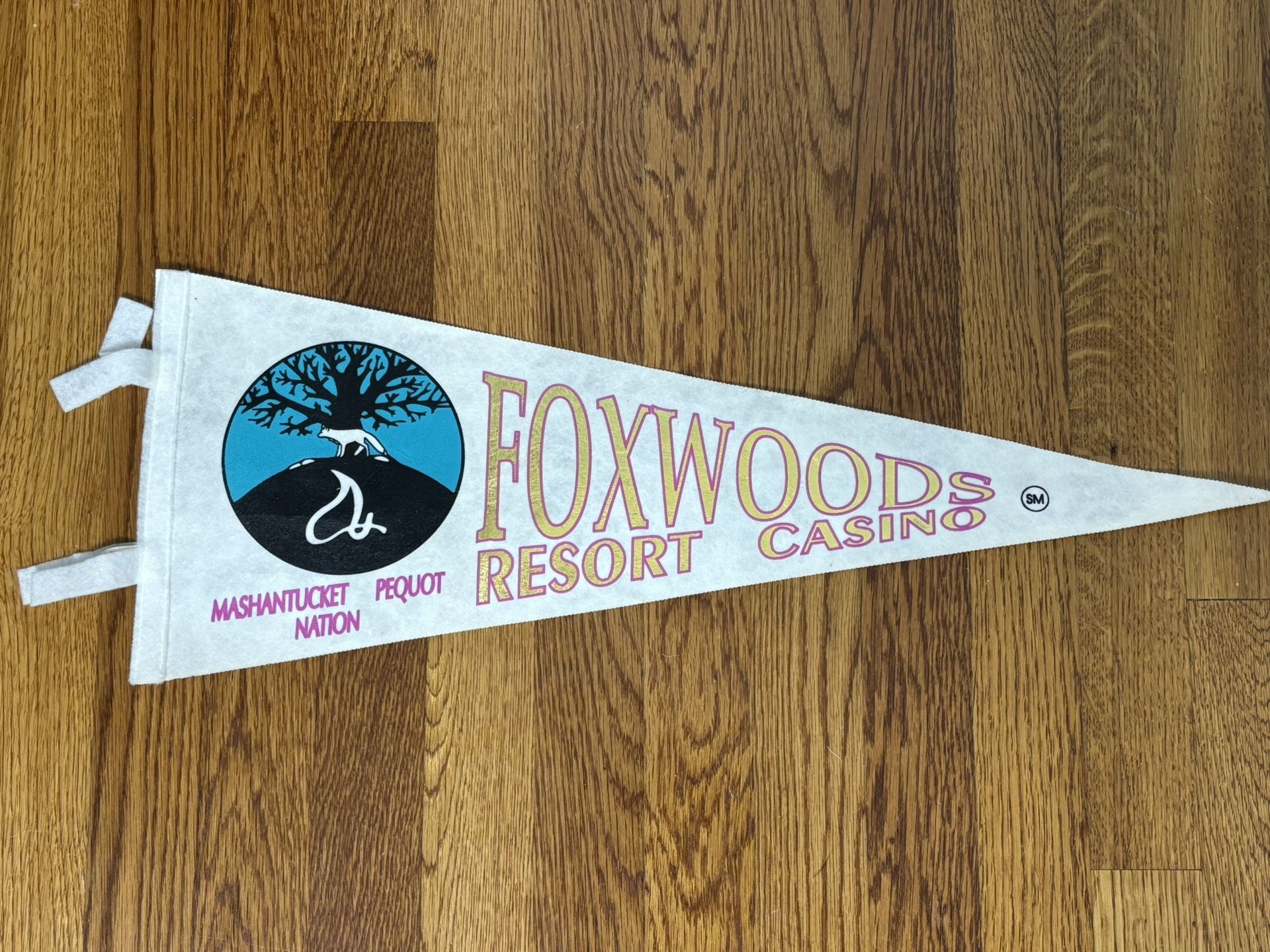 Foxwoods Resort Casino Vintage Pennant Mashantucket Pequot Nation Made In USA