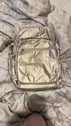 New Kipling Seoul Go Starry Gold Metallic Backpack