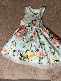 Couture Princess Girls Floral Satin Party Dress – Size 6 $20
