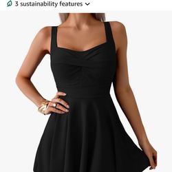 B2prity One Piece Swimdress Swimsuit for Women Tummy Control Wrap Swim Dress Modest Ruched Skirt Bathing Suit- XL