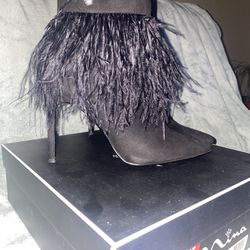 Black Feather Booties 