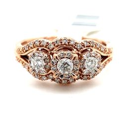 10k Rose Gold Diamond Cluster Ring .5ctw 3.1grs Size 7  136371 1